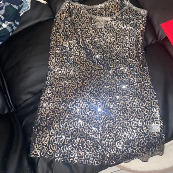 Sheer Top Size small sequin sliver and black - Picture 3 of 4